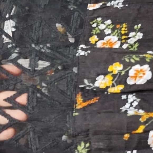 Studio West Top Blouse Floral Puff Sleeves Decorative Neck Print Size 3X… - Picture 2 of 8